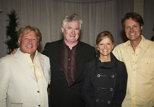 The dynamic duo behind the Songs in the Key of Giving hospices fundraiser Blair and wife Kathy McKeil with performers John McDermott (second from left) and Jim Cuddy (far right).