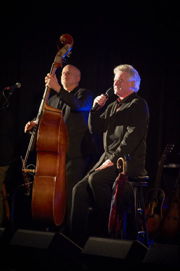 John McDermott backed up by band member bassist George Koller sings to the sold-out crowd of 400 during the Songs in the Key of Giving hospices fundraiser.